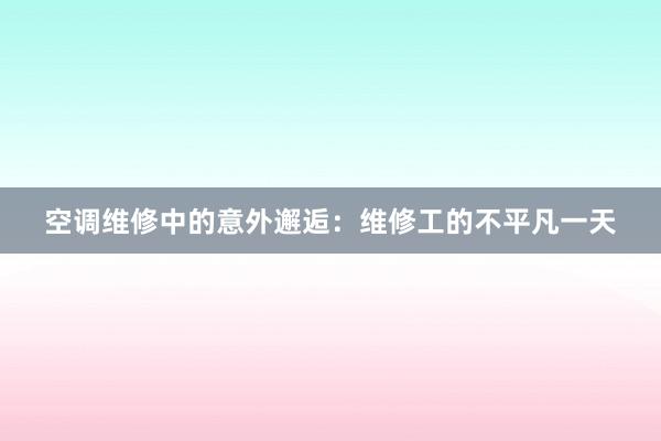 空调维修中的意外邂逅：维修工的不平凡一天